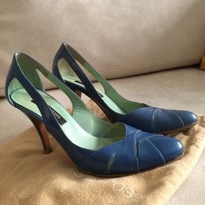 Sergio Rossi Blue Cutout Pumps
